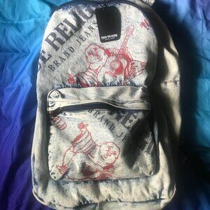 True Religion Unisex Denim Logo Backpack